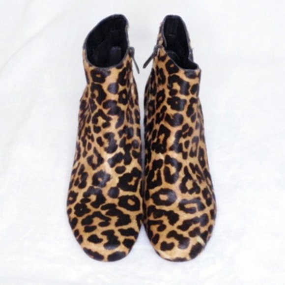 Sam Edelman Edith Bootie Leopard Print Calf Hair Boots - Picture 2 of 10